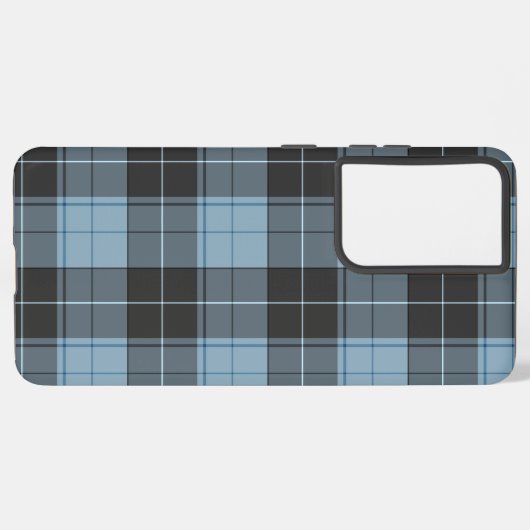 Eenvoudig tartan-patroon in lichtblauw samsung galaxy hoesje (Achterkant horizontaal)