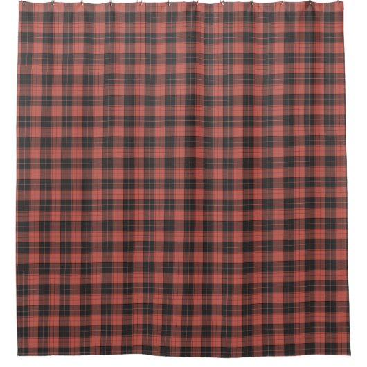 Eenvoudig tartan-patroon in rood douchegordijn (Voorkant)