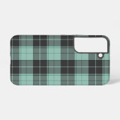 Eenvoudig tartan-patroon in turkooise samsung galaxy hoesje (Achterkant horizontaal)