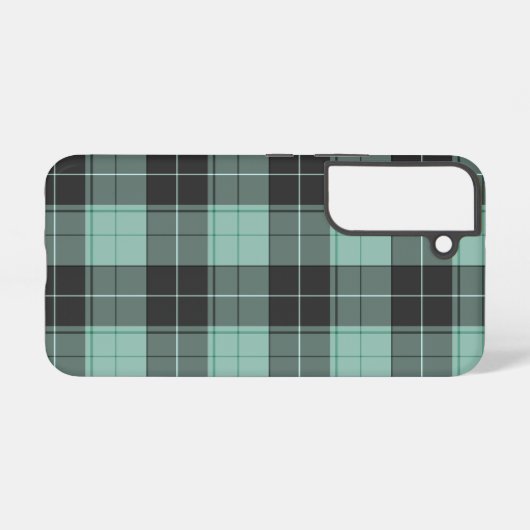 Eenvoudig tartan-patroon in turkooise samsung galaxy hoesje (Achterkant horizontaal)