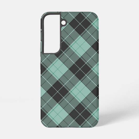 Eenvoudig tartan-patroon in turquoise samsung-melk samsung galaxy hoesje (Achterkant)