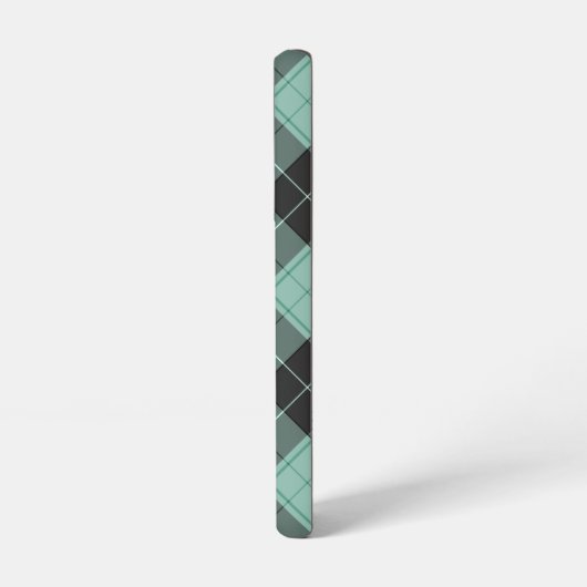 Eenvoudig tartan-patroon in turquoise samsung-melk samsung galaxy hoesje (Linkerkant)