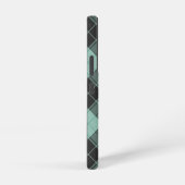 Eenvoudig tartan-patroon in turquoise samsung-melk samsung galaxy hoesje (Rechterkant)