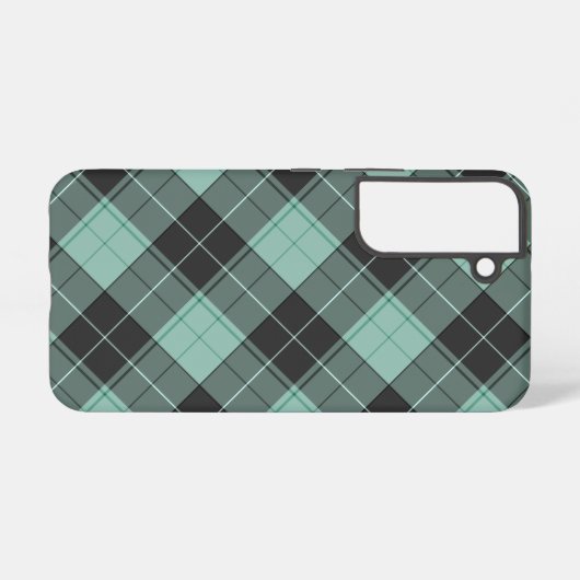 Eenvoudig tartan-patroon in turquoise samsung-melk samsung galaxy hoesje (Achterkant horizontaal)