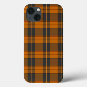 Eenvoudig tartanpatroon in donkeroranje Case-Mate iPhone case