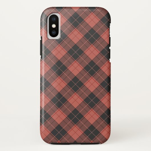 Eenvoudig tartanpatroon in rood Case-Mate iPhone case (Achterkant)