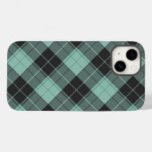 Eenvoudig tartanpatroon in turquoise Case-Mate iPh iPhone Case (Achterkant (horizontaal))