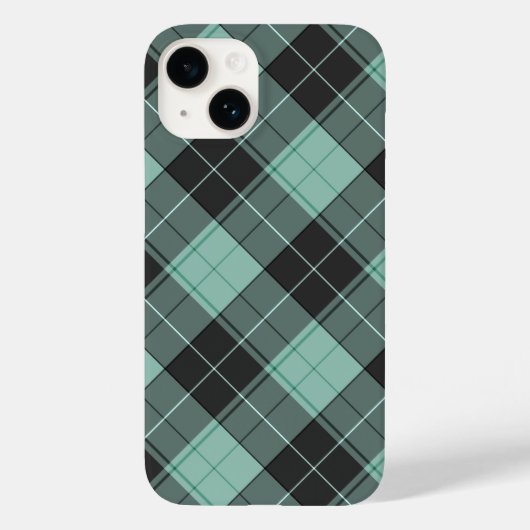 Eenvoudig tartanpatroon in turquoise Case-Mate iPh iPhone Case (Achterkant)