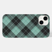 Eenvoudig tartanpatroon in turquoise Case-Mate iPh iPhone Case (Achterkant (horizontaal))