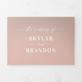 Eenvoudig Taupe Beige en Blush Pink Ombre Wedding Drieluik Uitnodiging (Cover)