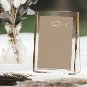 Eenvoudig Taupe Modern Trouwtafelnummer Kaart