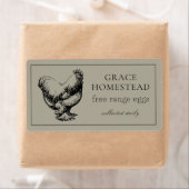 Eenvoudig Taupe Schattige Boerderij Kippeei Karton Etiket (Insitu)