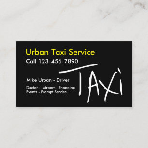 Eenvoudig Taxi Trendy Tweezijdig Ontwerp Visitekaartje