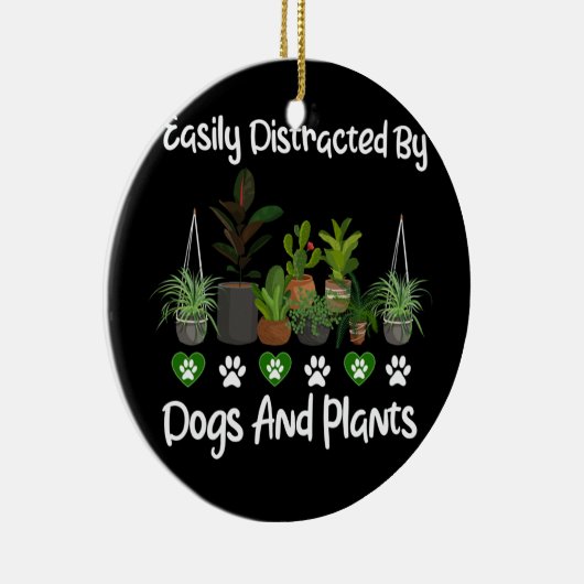 Eenvoudig te begrijpen door honden en Planten Keramisch Ornament (Rechts)