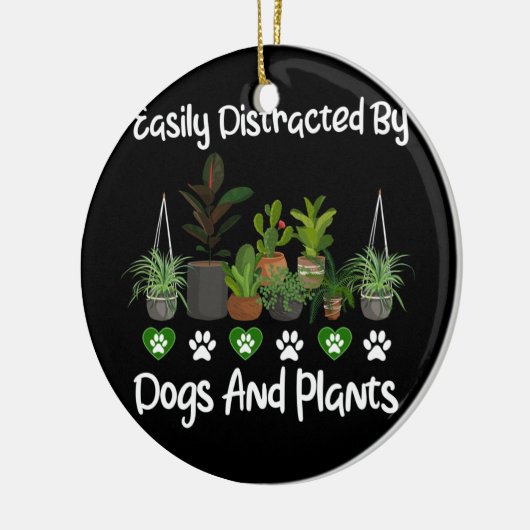 Eenvoudig te begrijpen door honden en Planten Keramisch Ornament (Links)