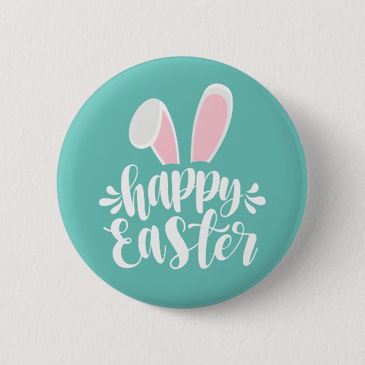 Eenvoudig te betalen bunny Ears Happy Pasen | Pin- Ronde Button 5,7 Cm (Voorkant)