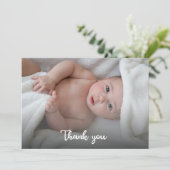 Eenvoudig te bevestigen Dank je nieuwe Babydouche  Bedankkaart (Staand voorkant)