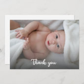 Eenvoudig te bevestigen Dank je nieuwe Babydouche  Bedankkaart (Voorkant / Achterkant)