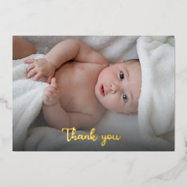 Eenvoudig te bevestigen Dank je nieuwe Babydouche  Folie Uitnodiging