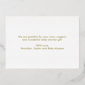 Eenvoudig te bevestigen Dank je nieuwe Babydouche  Folie Uitnodiging (Achterkant)