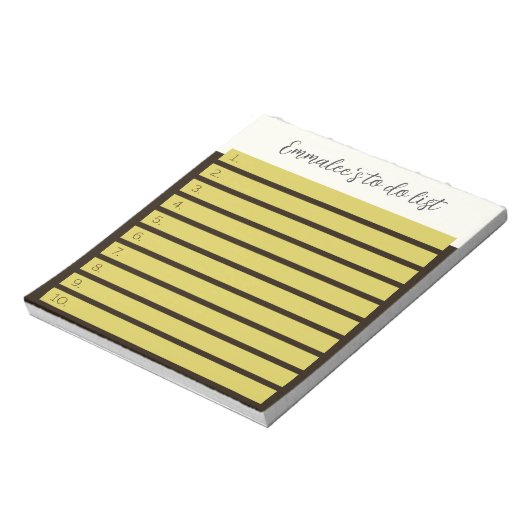 Eenvoudig te doen aangepaste gevoerd wit geel mix notitieblok (Linkerzijde)