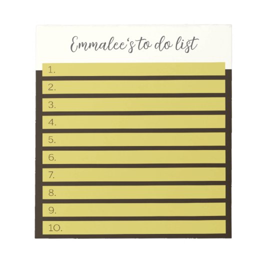 Eenvoudig te doen aangepaste gevoerd wit geel mix notitieblok (Voorkant)