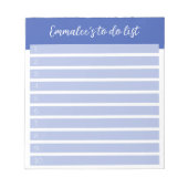 Eenvoudig te doen gevoerd genummerd blauw notitieblok (Voorkant)