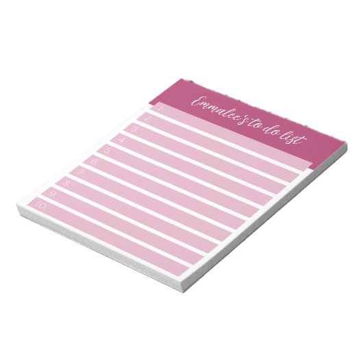 Eenvoudig te doen  gevoerd genummerd roze notitieblok (Linkerzijde)