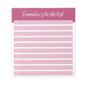 Eenvoudig te doen  gevoerd genummerd roze notitieblok (Voorkant)