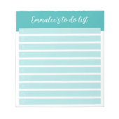 Eenvoudig te doen  lijngenummerde cyaan notitieblok (Voorkant)