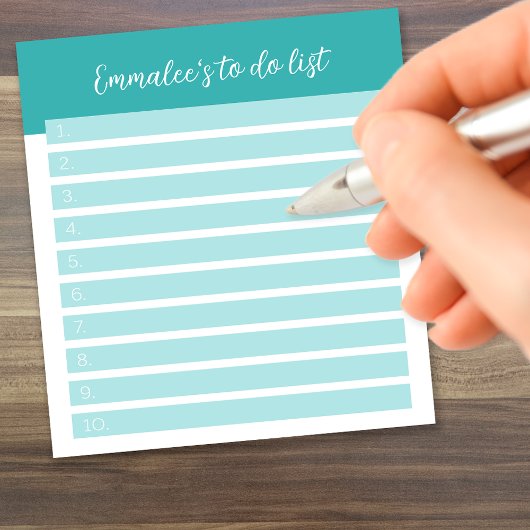 Eenvoudig te doen  lijngenummerde cyaan notitieblok