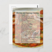 Eenvoudig te gebruiken garnalen en worstgumborecep briefkaart (Voorkant / Achterkant)