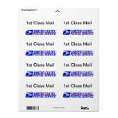 Eenvoudig te identificeren USPS First Class Mail Etiket (Full Sheet)
