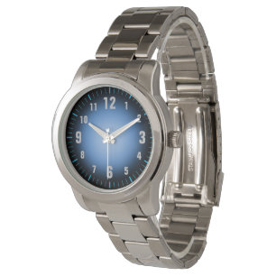 Eenvoudig te lezen - Blauw zwart vervagen - Oversi Horloge