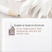 Eenvoudig-te-lezen etiket van rood deuropening (Insitu)