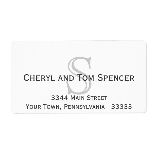 Eenvoudig te lezen Monogram Return Address Label (Voorkant)