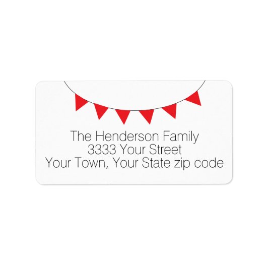 Eenvoudig te lezen rood banner Return Address Labe Etiket (Voorkant)