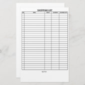 Eenvoudig te lezen winkellijst briefpapier (Voorkant / Achterkant)