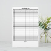 Eenvoudig te lezen winkellijst briefpapier (Staand voorkant)