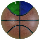 Eenvoudig te personaliseren blauw groen basketbal  (Rechts)