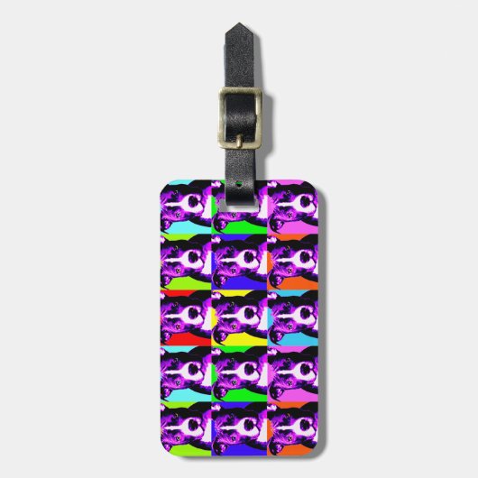 Eenvoudig te plakken kleurrijk pit bull grafisch B Bagagelabel (Voorkant verticaal)