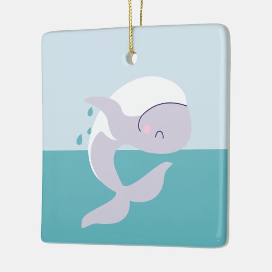 Eenvoudig te plukken walvis keramisch ornament (Links)