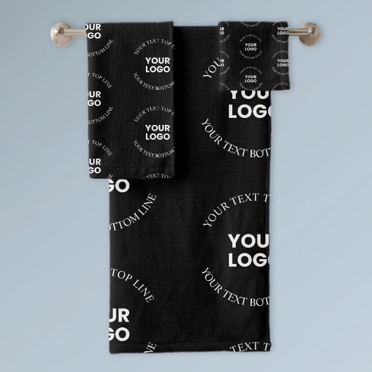 Eenvoudig te vervangen Logo & bewerkbaar tekstpatr Bad Handdoek