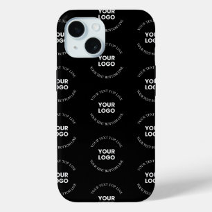 Eenvoudig te vervangen Logo & bewerkbaar tekstpatr iPhone 15 Case