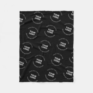 Eenvoudig te vervangen Logo & bewerkbaar tekstpatr Fleece Deken