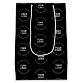 Eenvoudig te vervangen Logo & bewerkbaar tekstpatr Medium Cadeauzakje (Achterkant)