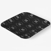 Eenvoudig te vervangen Logo & bewerkbaar tekstpatr Papieren Bordje (Gebogen)