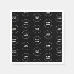 Eenvoudig te vervangen Logo & bewerkbaar tekstpatr Servet