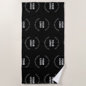 Eenvoudig te vervangen Logo & bewerkbaar tekstpatr Strandlaken (Voorkant)