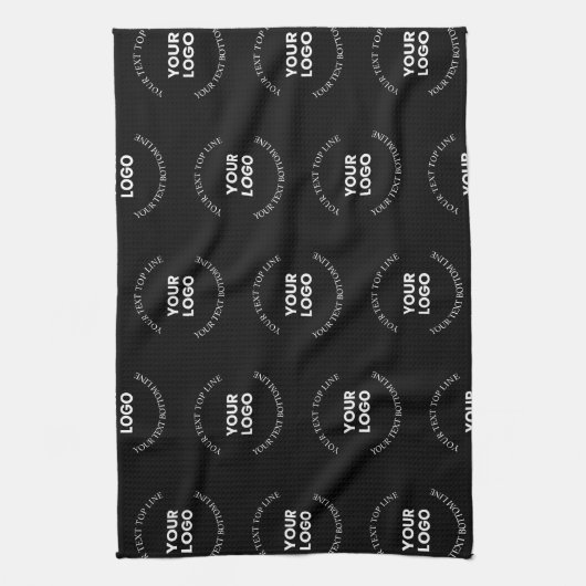 Eenvoudig te vervangen Logo & bewerkbaar tekstpatr Theedoek (Verticaal)